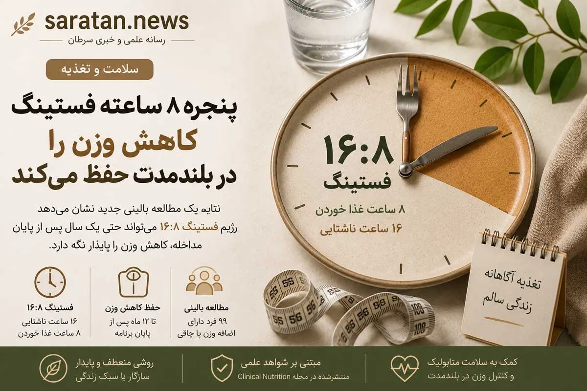 فستینگ ۱۶:۸ می‌تواند کاهش وزن را تا یک سال حفظ کند؛ نتایج امیدوارکننده یک کارآزمایی بالینی