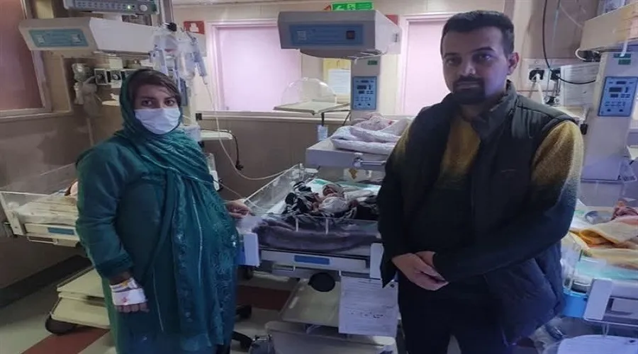پدر و مادر جوانرودی صاحب چهارقلو شدند